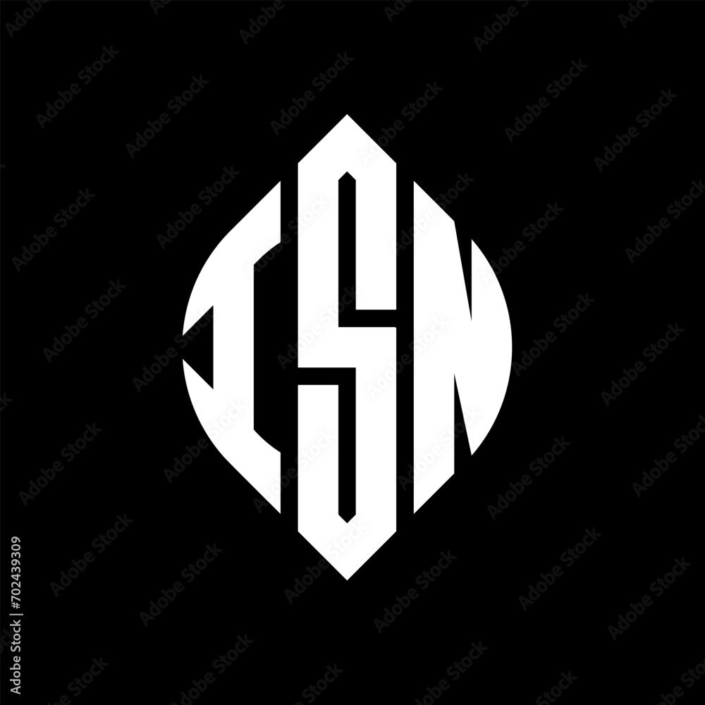 ISN circle letter logo design with circle and ellipse shape. ISN ellipse letters with typographic style. The three initials form a circle logo. ISN circle emblem abstract monogram letter mark vector. ISN circle letter logo design with circle and ellipse shape. ISN ellipse letters with typographic style. The three initials form a circle logo. ISN circle emblem abstract monogram letter mark vector.