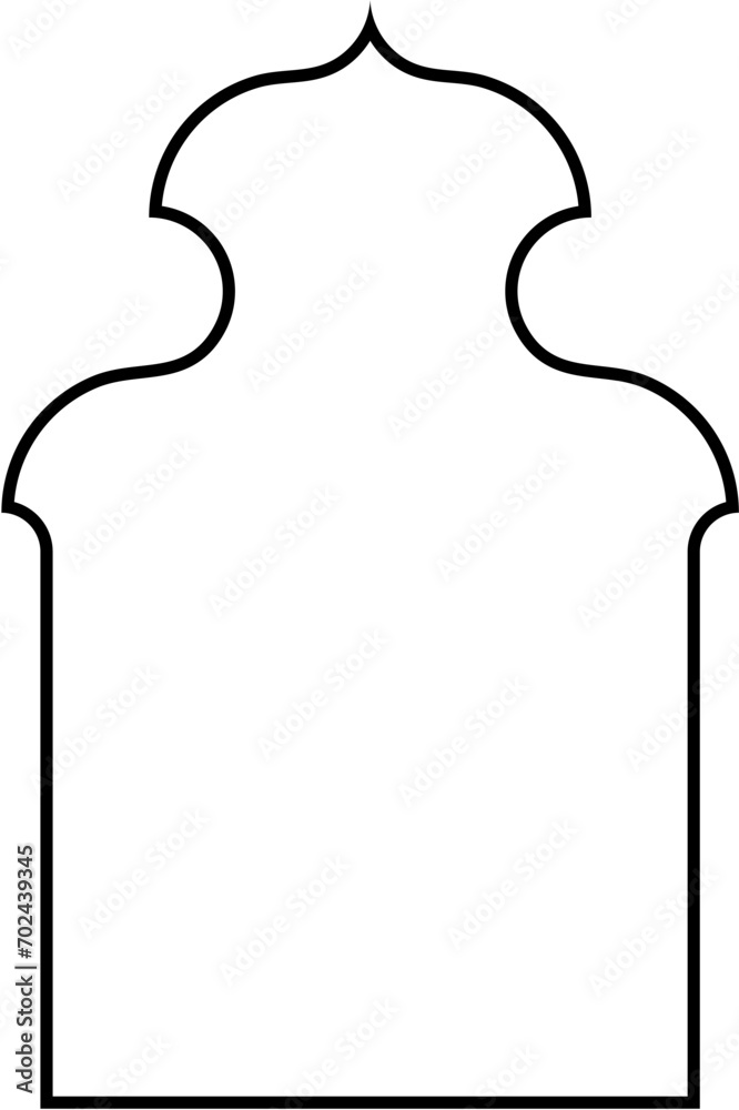 Islamic Arch Design Thin Line Black stroke silhouettes Design pictogram symbol visual illustration Islamic Arch Design Thin Line Black stroke silhouettes Design pictogram symbol visual illustration