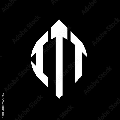 ITT circle letter logo design with circle and ellipse shape. ITT ellipse letters with typographic style. The three initials form a circle logo. ITT circle emblem abstract monogram letter mark vector.