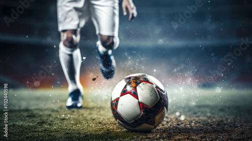 Close-Up of Soccer Players Legs Dribbling Football © Professional Art