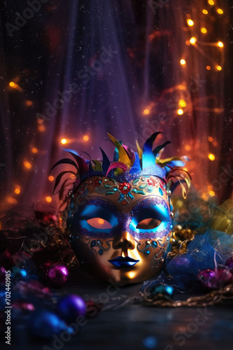 colorful masquerade mask in confetti