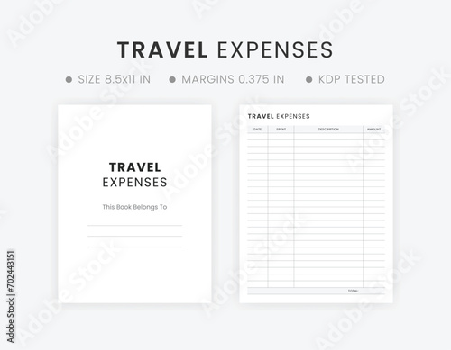 Best Travel Expenses Tracker Printable, Vacation Spending Log Travelling Expenses Template