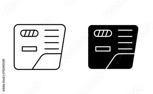 car glove compartment outline icon collection or set. car door glove box Thin vector line art
