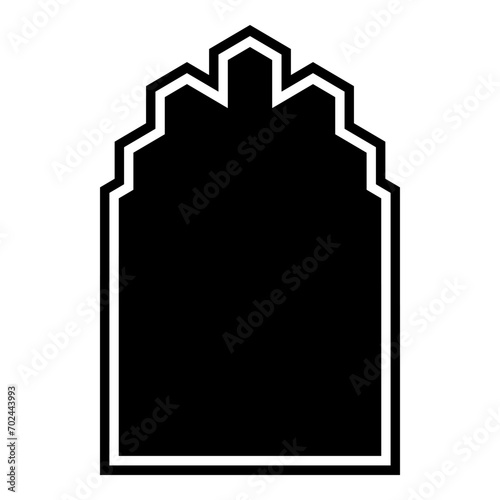 Free Download Islamic Arch Design Glyph with outline Black Filled silhouettes Design pictogram symbol visual illustration - GFXLoad