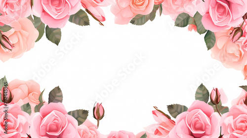 Floral frame with decorative flowers, decorative flower background pattern, floral border background © cai
