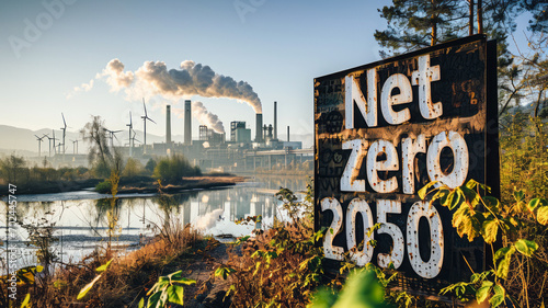 The concept of a natural environment, neutrality, and net zero. The idea of a long-term strategy for climate neutrality sets global goals, with a focus on a green economy and central networks. photo