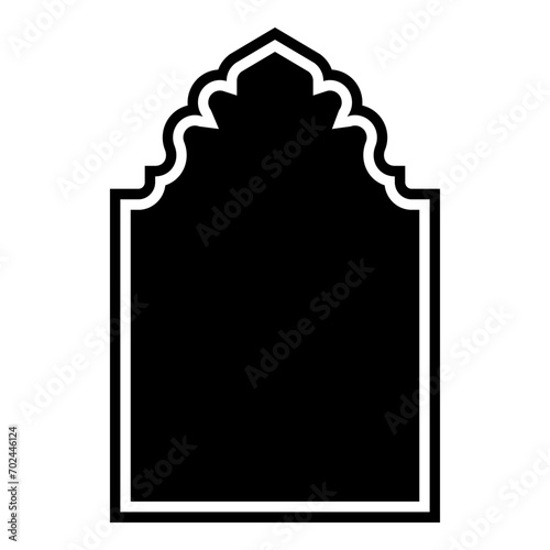 Islamic Arch Design Glyph with outline Black Filled silhouettes Design pictogram symbol visual illustration