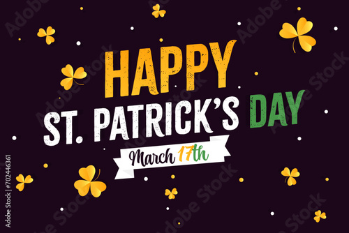 Happy Saint Patrick's Day background. Party invitation, banner or poster. Vector illustration.