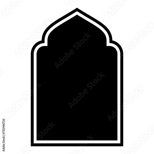 Islamic Arch Design Glyph with outline Black Filled silhouettes Design pictogram symbol visual illustration