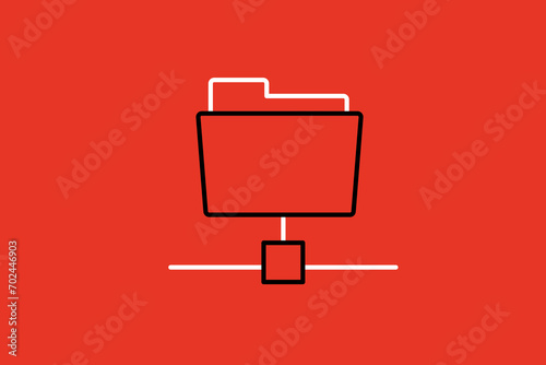 file manager connection illustration in flat style design. Vector illustration.	