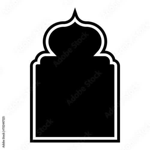 Islamic Arch Design Glyph with outline Black Filled silhouettes Design pictogram symbol visual illustration