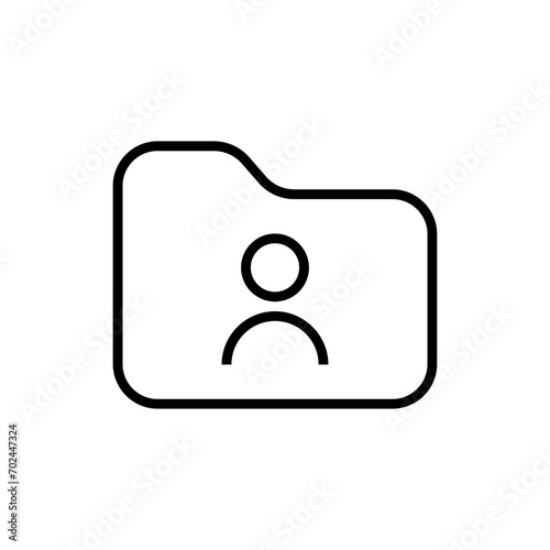 user folder icon, file document with profile person icon - contacts icon signs