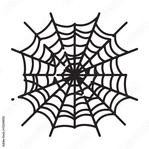 A black silhouette Spider web design element set, Clipart on a white Background, Simple and Clean design, simplistic