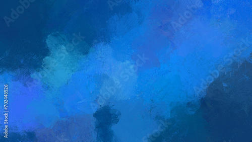 Abstract bright and vibrant light blue and blue oil painting background with brush strokes. High resolution full frame digital oil painting on canvas. Copy space. Painting done by me.
