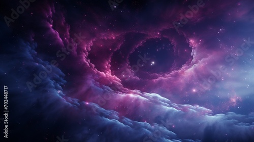 Galactic Elegance: Swirls of Purple, Cyan, and Deep Purple Create a Mesmerizing Galaxy, a Celestial Dance of Cosmic Beauty - AI Generative