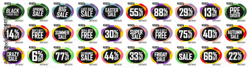 Sale banners design template, set discount tags, great promotion, vector illustration