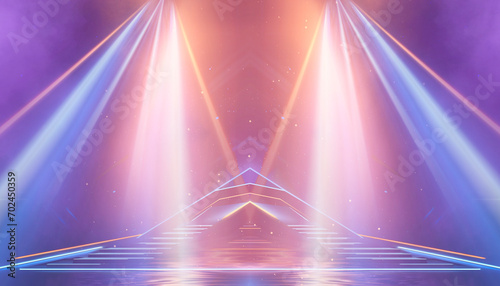 Abstract futuristic neon la...
