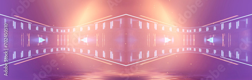 Abstract futuristic neon la...