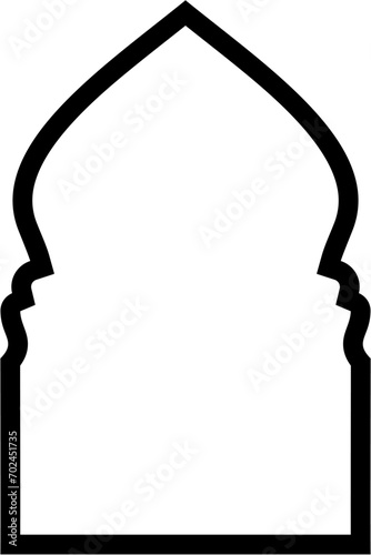 Islamic Arch Design Bold Line Outline Linear Black Stroke silhouettes Design pictogram symbol visual illustration