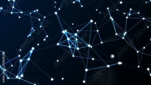 Network connection background. Abstract structure technology with points and lines. Digital futuristic wallpaper. Big data visualization. 3D rendering.