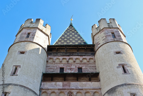Spalentor, an ancient gateway in old town Basel Switzerland 