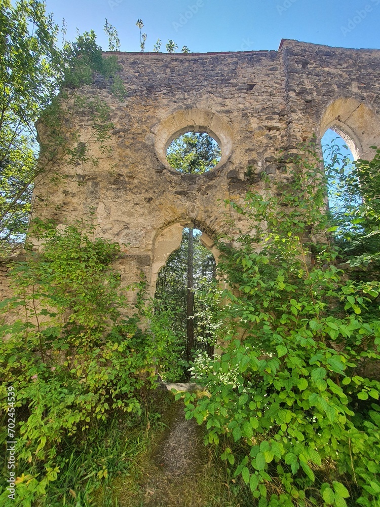 Ruins of the St. Pankraz castle chapel near Nöstach in Lower Austria. Also know as Pankraziburg.