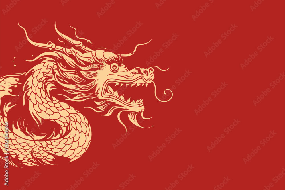 Vector gold china dragon symbol logo sticker label Vector gold china dragon symbol logo sticker label