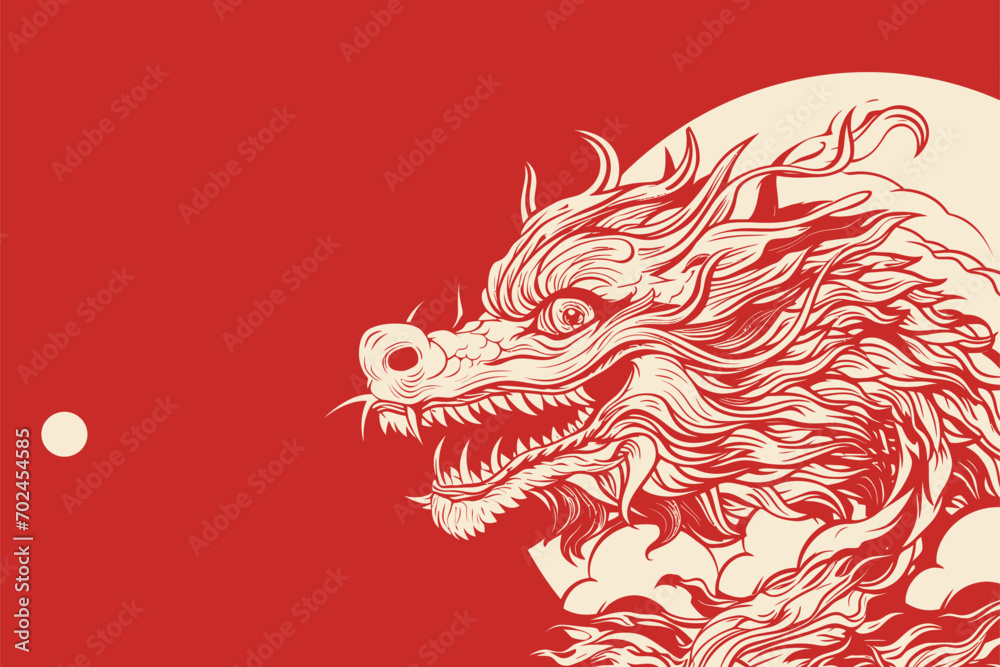 Vector gold china dragon symbol logo sticker label