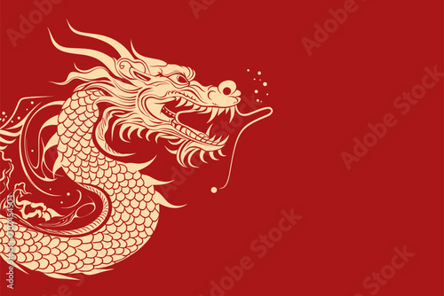 Vector gold china dragon symbol logo sticker label