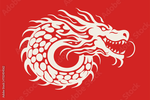 Vector gold china dragon symbol logo sticker label