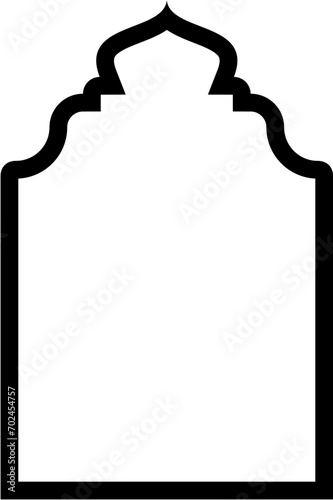 Islamic Arch Design Bold Line Outline Linear Black Stroke silhouettes Design pictogram symbol visual illustration