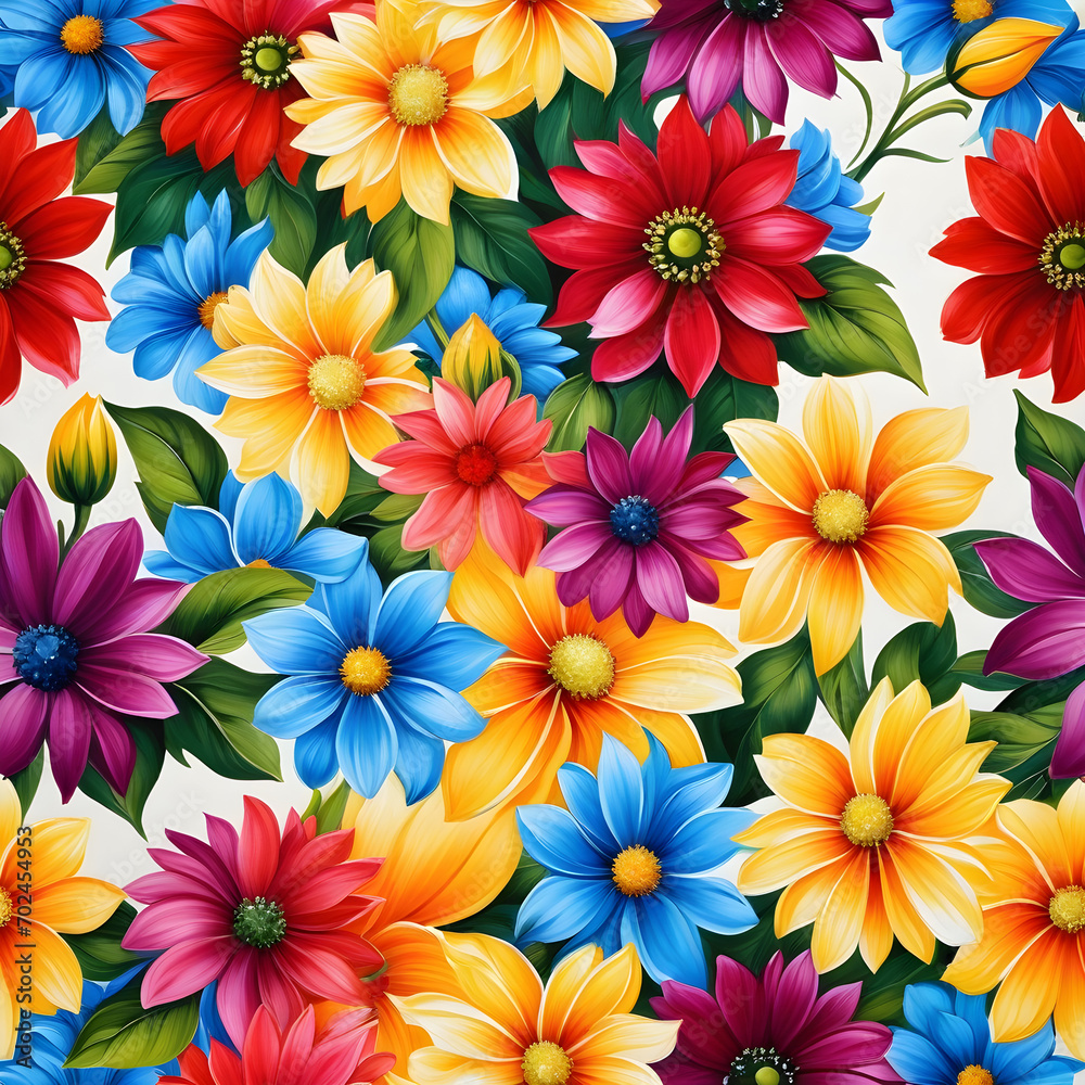Beautiful wallpapers of colorful flowers painted at oil Beautiful wallpapers of colorful flowers painted at oil