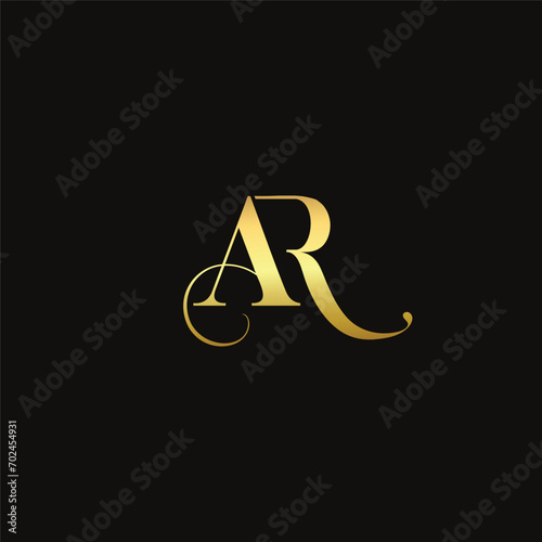 Vector letter AR logo design with luxury and premium concept