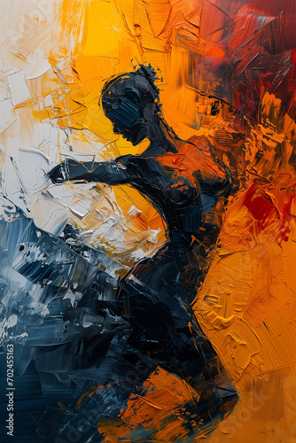 a feminine figure dances gracefully and confidently