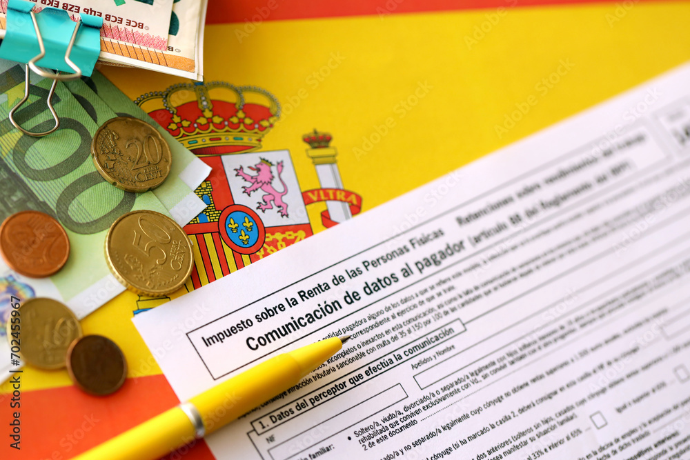 Modelo 145 spanish tax form dedicated to personal tax IRPF for