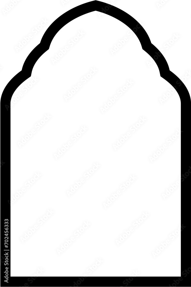 Islamic Arch Design Bold Line Outline Linear Black Stroke silhouettes Design pictogram symbol visual illustration