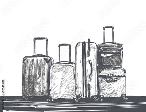 Journey Essentials: Vintage and Modern Luggage Illustration