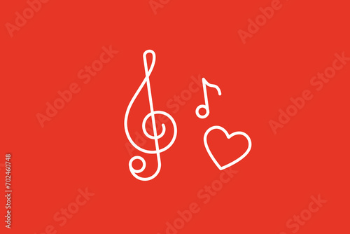 wedding music illustration in flat style design. Vector illustration.	