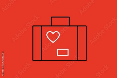 Honeymoon illustration in flat style design. Vector illustration.	