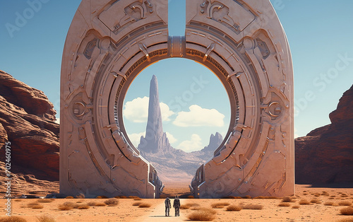 Futuristic giant gate to the future