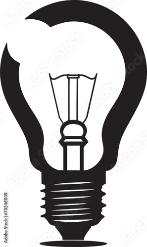 Glowing Elegance Black Bulb Vector Logo Conceptualization Crafting Shadows Black Bulb Vector Logo Identity