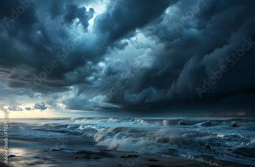 Dramatic Ocean Storm Cloudscape © HNXS Digital Art