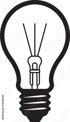 Artistic Illumination Black Bulb Vector Logo Symbol Ingenious Glow Black Bulb Vector Logo Conceptualization