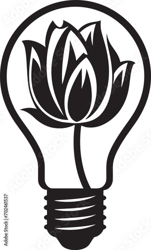 Bright Ideation Black Bulb Vector Logo Conceptualization Radiant Paths Black Bulb Vector Logo Symbolization
