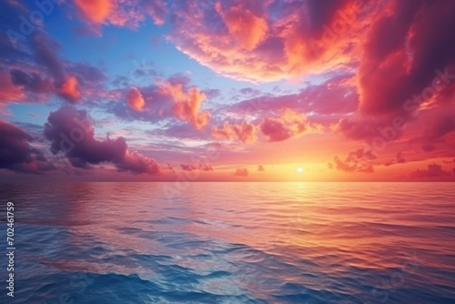 scenery sea ​​at sunset with clouds 