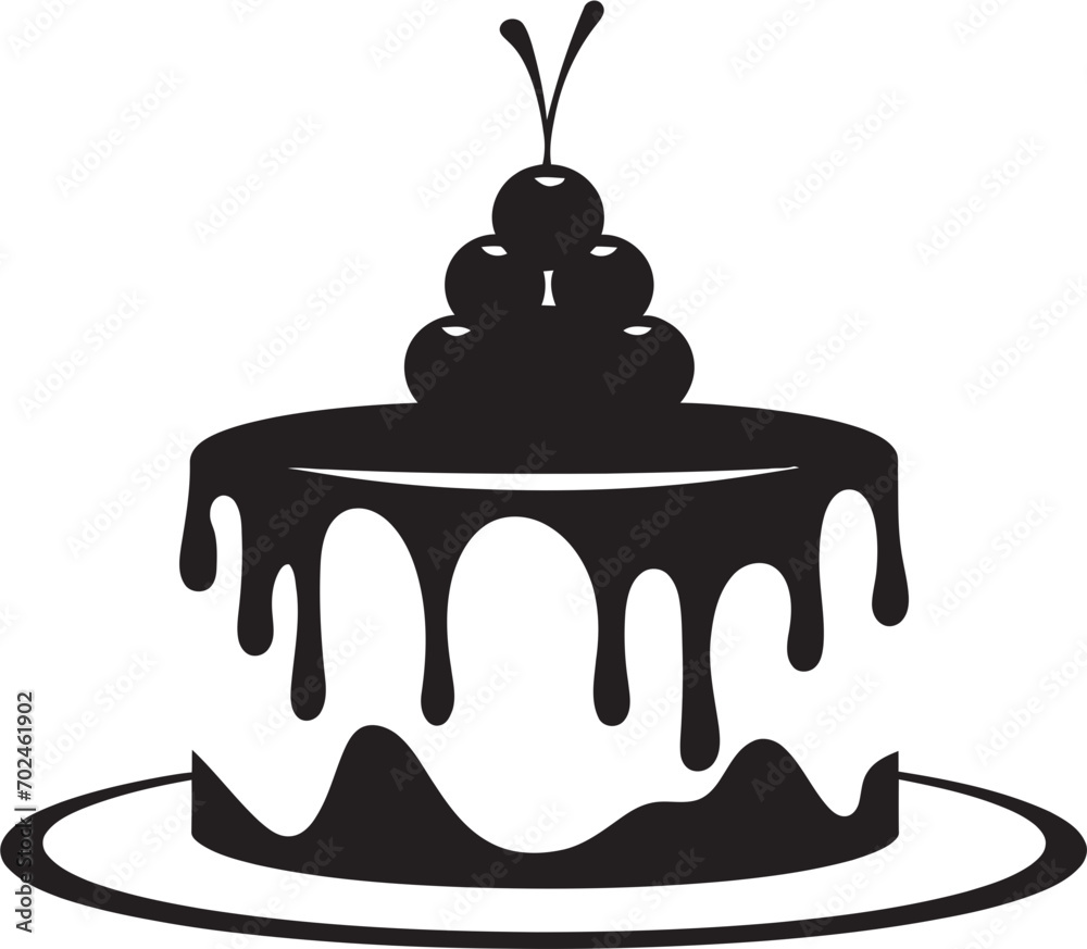 Gourmet Minimalism Black Cake Emblematic Design Stylish Confection Black Cake Icon Representation Gourmet Minimalism Black Cake Emblematic Design Stylish Confection Black Cake Icon Representation