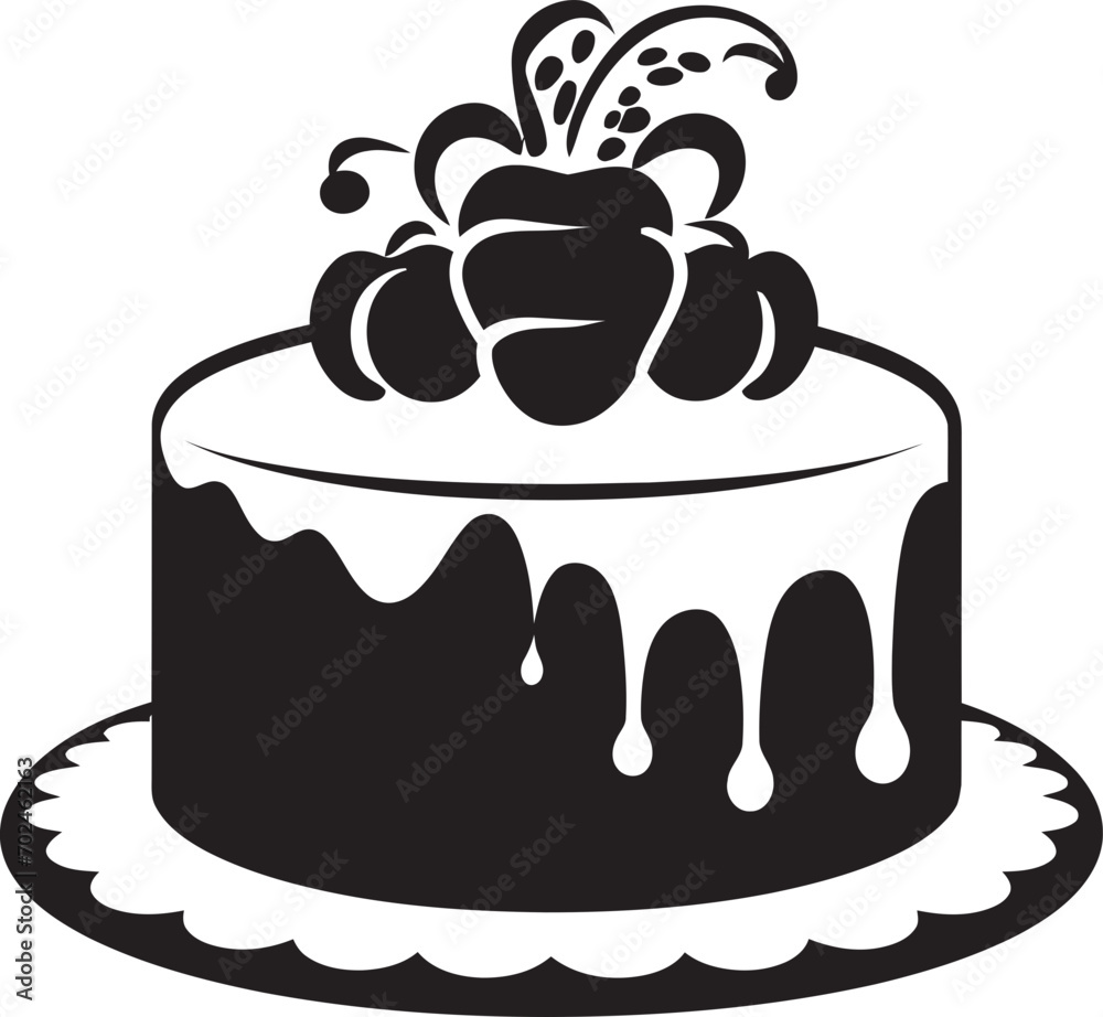 Savoring Delicacy Black Cake Logo Icon Refined Indulgence Black Cake Vector Logo Conceptualization Savoring Delicacy Black Cake Logo Icon Refined Indulgence Black Cake Vector Logo Conceptualization