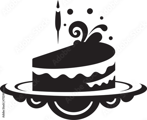 Elegant Culinary Art Black Cake Logo Concept Taste of Sophistication Black Cake Vector Logo Symbolism