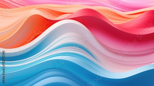 Metallic plastic 3d rendered wavy wallpaper abstract background banner ai generated