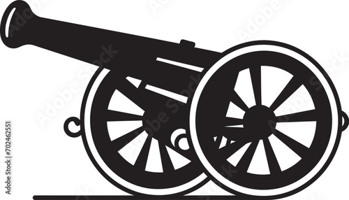 Tactical Arsenal Black Cannon Firearm Emblematic Symbolism Dynamic Warfare Sleek Black Cannon Iconic Representation